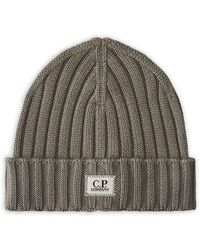 C.P. Company - Ribbed Cotton Beanie Hat - Lyst