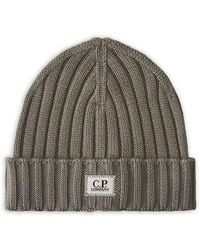 C.P. Company - Ribbed Cotton Beanie Hat - Lyst