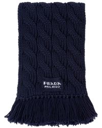 Prada - Cable-knit Cashmere Scarf - Lyst