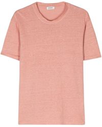 Sandro - T-shirt en lin à col rond - Lyst