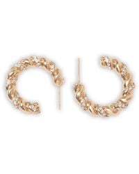 Maje - Crystal-Embellished Half-Hoop Earrings - Lyst