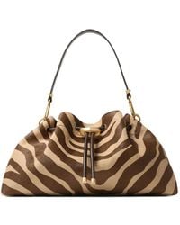 Jimmy Choo - Mittelgroße Cinch Schultertasche Mit Zebramuster - Lyst