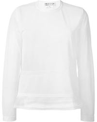Comme des Garçons - Semi Sheer Panel Trim Detail Long Sleeve T-shirt - Lyst