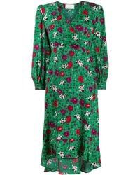 Ba&sh Midi-jurk Met Bloemenprint - Groen
