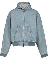 Vetements - Hooded Washed Denim Jacket - Lyst