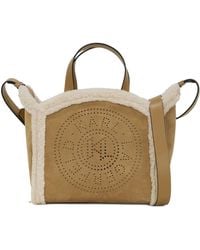 KARL LAGERFELD - Small K-Circle Shearling Tote Bag - Lyst