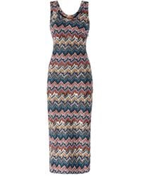 Missoni - Ärmelloses Midikleid Mit Zickzackmuster - Lyst