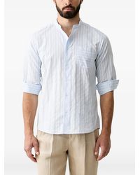 Benetton - Striped Mandarin-Collar Shirt - Lyst