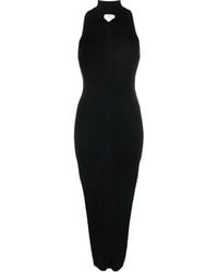 Courreges - Geripptes Midikleid Mit Cut-Outs - Lyst