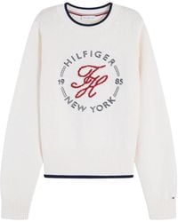 Tommy Hilfiger - Logo-Embroidered Crew-Neck Sweater - Lyst