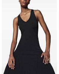 Another Tomorrow - Deep V Ribbed-Knit Dress - Lyst