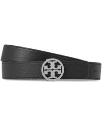 Tory Burch - Leren Riem Met Ronde Gesp - Lyst