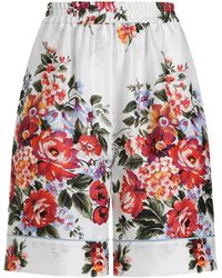 Dolce & Gabbana - Floral-Print Tie Shorts - Lyst