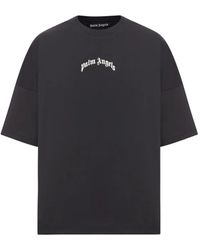 Palm Angels - T-Shirt Met Gewelfd Logo - Lyst