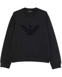 Emporio Armani - Logo-Print Crew-Neck Sweatshirt - Lyst