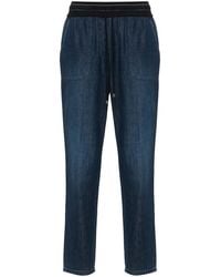 Lorena Antoniazzi - Drawstring Tapered Jeans - Lyst