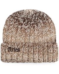 Aries - Logo-Embroidered Ribbed-Knit Beanie Hat - Lyst