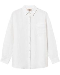 Twinset - Linen Shirt With Embroidered Logo - Lyst