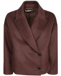 Blanca Vita - Double-Breasted Notched-Lapels Coat - Lyst