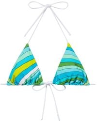 Emilio Pucci - Top de bikini con diseño triangular y estampado Iride - Lyst