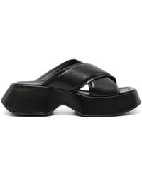 Vic Matié - Crossover-Strap Leather Slides - Lyst