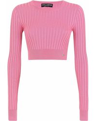 Dolce & Gabbana - Ribbed-knit Cropped Top - Lyst