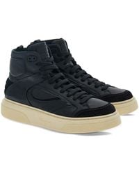 Ferragamo - Logo-Debossed Hi-Top Sneakers - Lyst