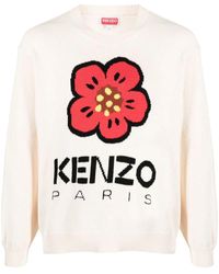 KENZO - Maglione Con Logo A Fiori Lavorato A Maglia - Lyst