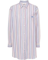 Etro - Pegaso-embroidered Striped Shirt - Lyst