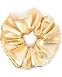 Manokhi - Metallic-Finish Leather Scrunchie - Lyst