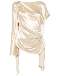 Erika Cavallini Semi Couture - Asymmetric Draped Blouse - Lyst