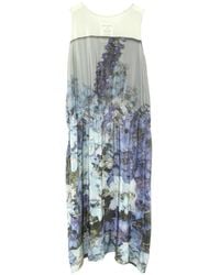 Anntian - Floral-Print Tie-Waist Midi Dress - Lyst