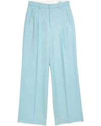 Ami Paris - Pleated Long-length Wool Trousers - Lyst