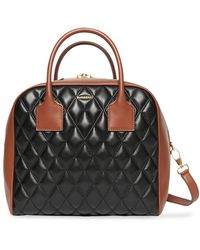 Burberry Medium Cube Quilted Leather Satchel - Black