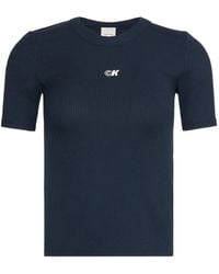 Calvin Klein - Ribbed Logo-Detail T-Shirt - Lyst