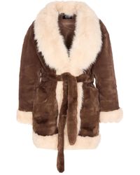 V73 - Penny Faux-fur Belted Jacket - Lyst