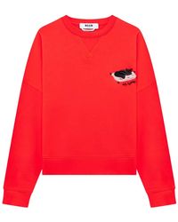 MSGM - Sudadera Con Parche De Gato - Lyst