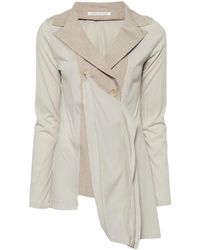Yohji Yamamoto - Notched-Lapels Asymmetric Blazer - Lyst
