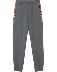 Burberry - Check-panel Track Pants - Lyst