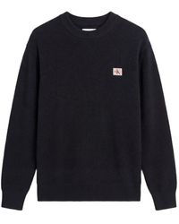 Calvin Klein - Waffle-Knit Logo-Patch Sweater - Lyst