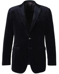 Canali - Chaqueta de terciopelo con dos botones - Lyst