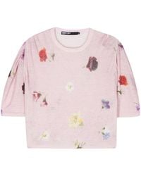 Bimba Y Lola - Gestricktes T-Shirt mit Flowers-Print - Lyst