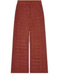 Calle Del Mar - Grid-Pattern Knitted Trousers - Lyst