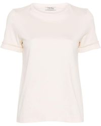 Max Mara - Pleat-detail Cotton T-shirt - Lyst