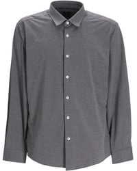 BOSS - Slim-Fit Performance-Stretch Jersey Melange Shirt - Lyst