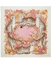 Ferragamo - Cheetah-Print Silk Scarf - Lyst