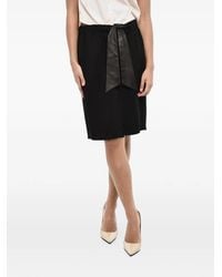 DSquared² - Falda Midi Con Cinturón De Cuero Y Abertura Frontal - Lyst