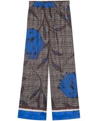 P.A.R.O.S.H. - Graphic-print Silk Palazzo Trousers - Lyst