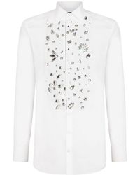 Dolce & Gabbana - Rhinestone-embellished Cotton Shirt - Lyst