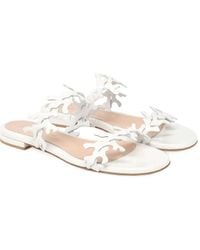 Gianvito Rossi - 10Mm Ocean Coral-Embellishments Flat Sandals - Lyst
